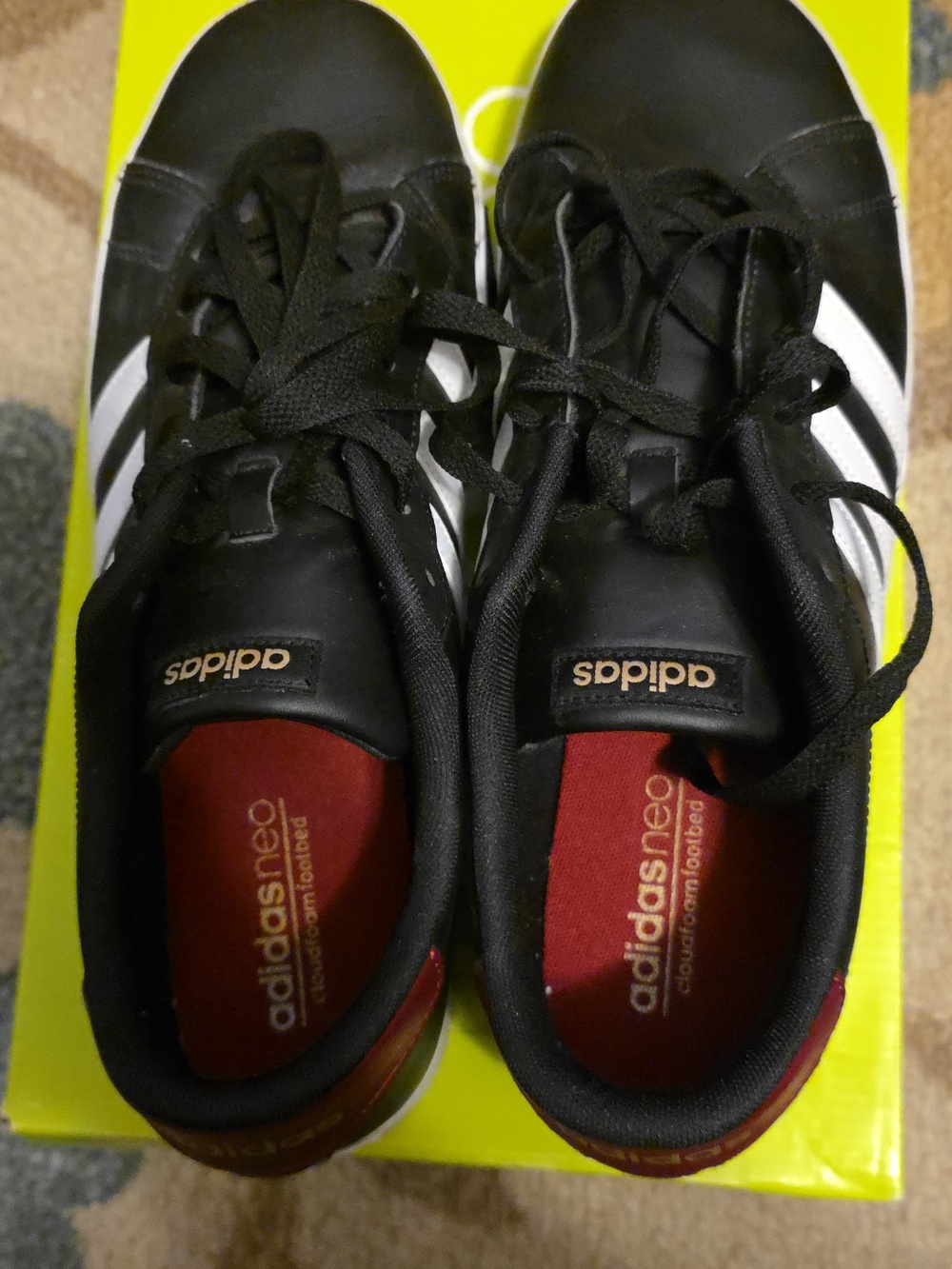 adidas Daily Shoes in Black, White, Gold